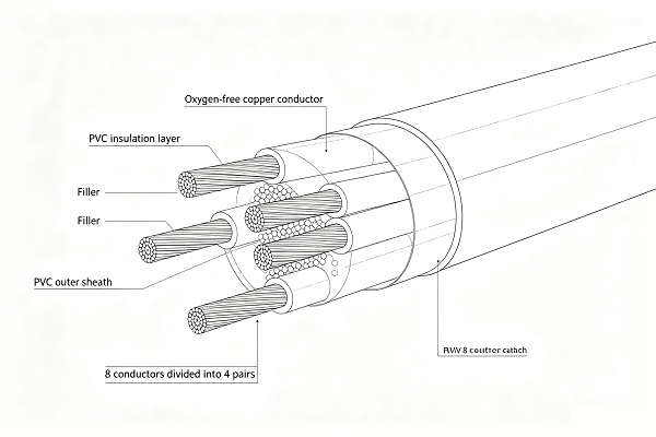 RVV 8 core cable internal structure